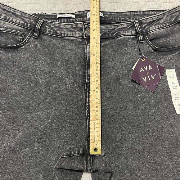 Ava & Viv Women's Mid-Rise Skinny Jeans Charcoal Gray Size 26 - Picture 8 of 12